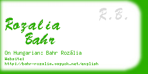 rozalia bahr business card